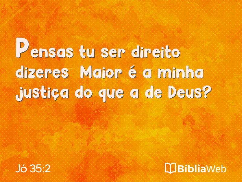 Jó 35:2 em imagem para compartilhar