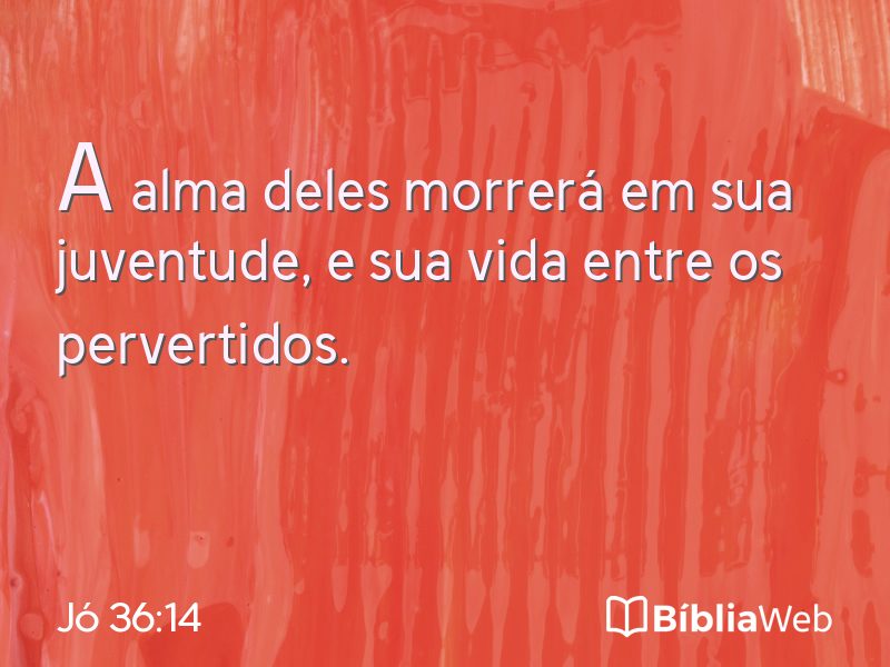 Jó 36:14 em imagem para compartilhar