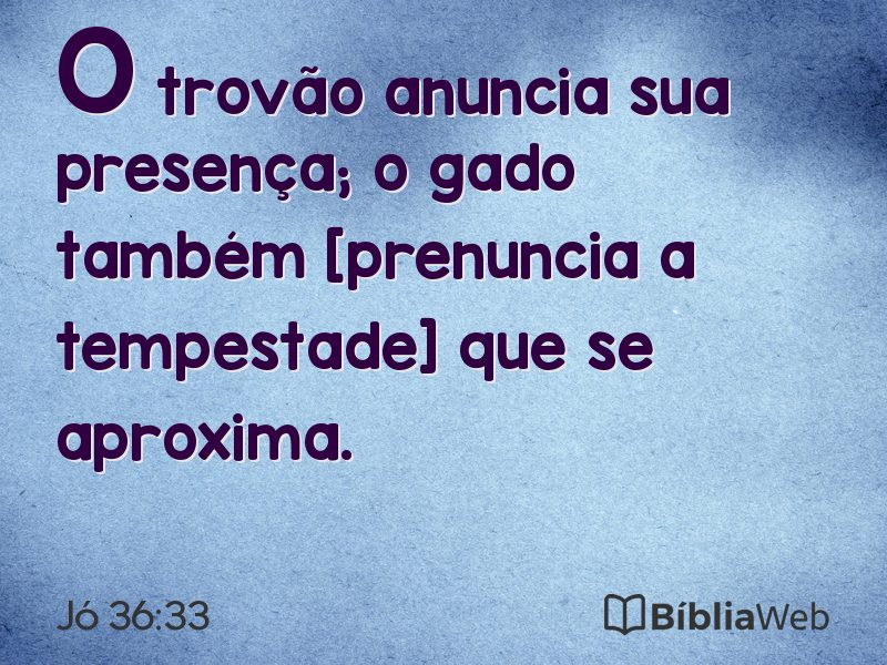 Jó 36:33 em imagem para compartilhar