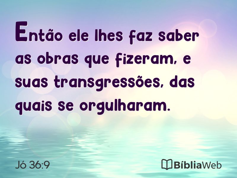 Jó 36:9 em imagem para compartilhar