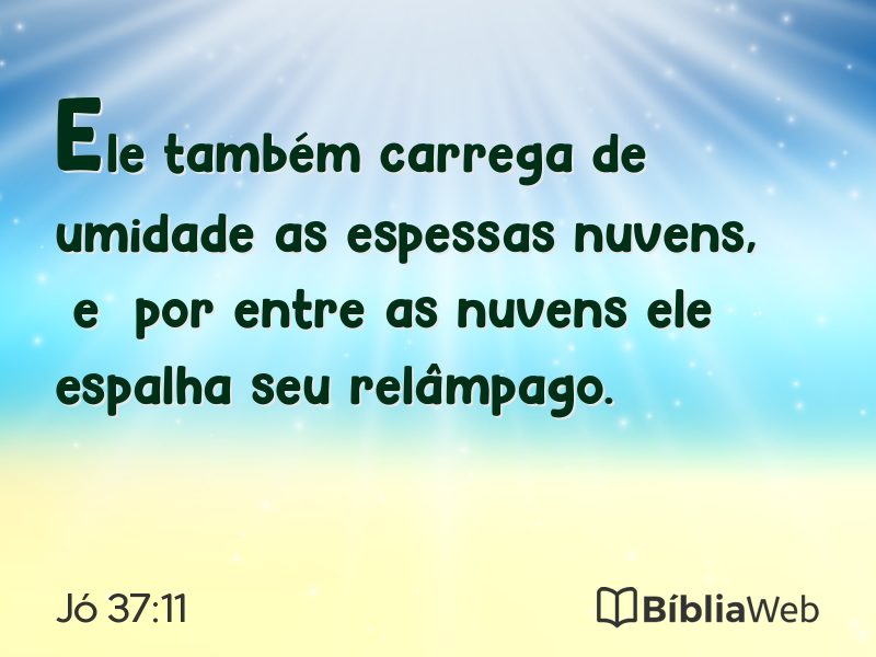 Jó 37:11 em imagem para compartilhar