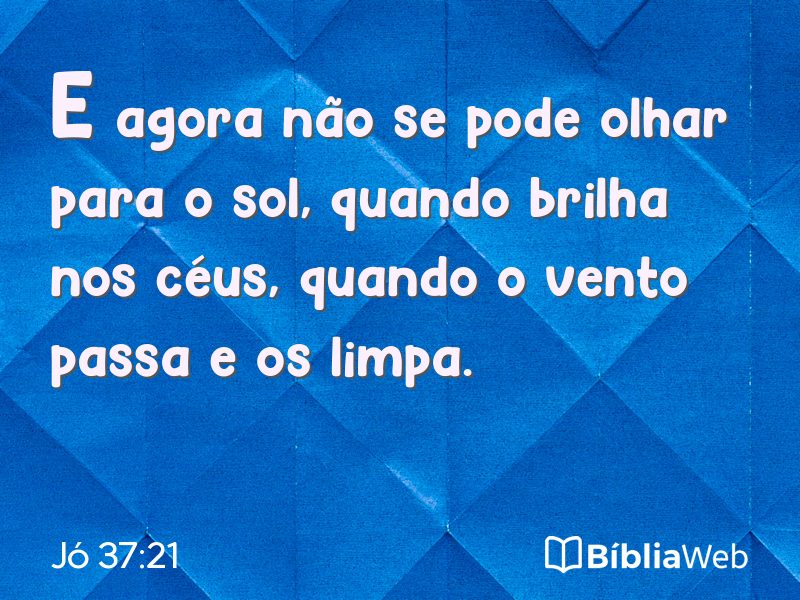 Jó 37:21 em imagem para compartilhar
