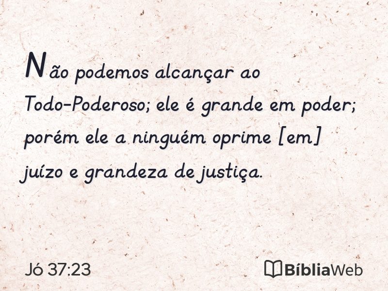 Jó 37:23 em imagem para compartilhar