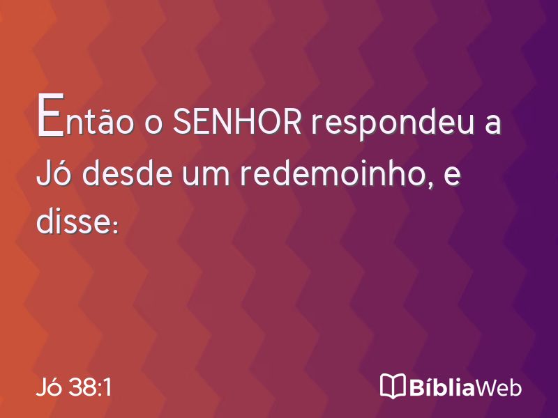 Jó 38:1 em imagem para compartilhar