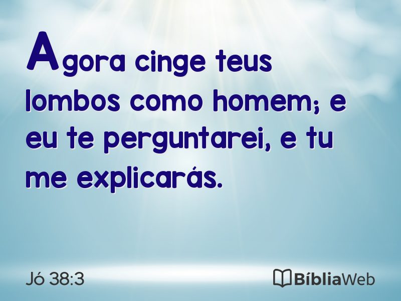 Jó 38:3 em imagem para compartilhar