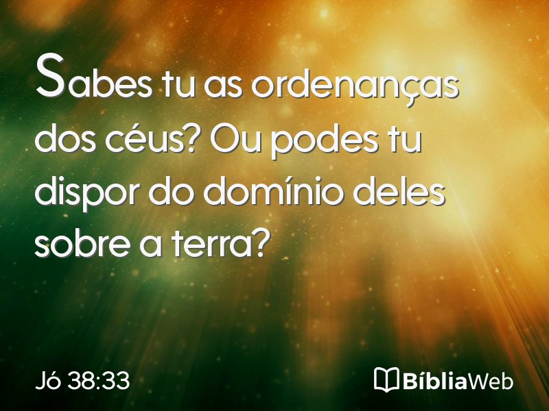 Jó 38:33 em imagem para compartilhar