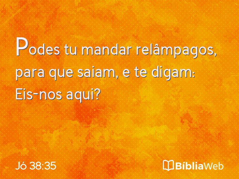 Jó 38:35 em imagem para compartilhar