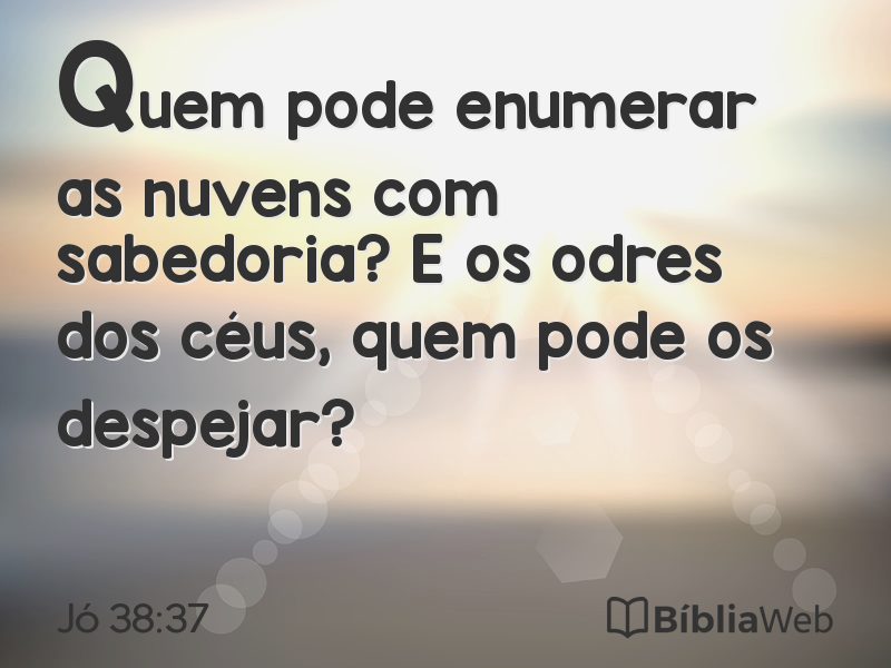 Jó 38:37 em imagem para compartilhar