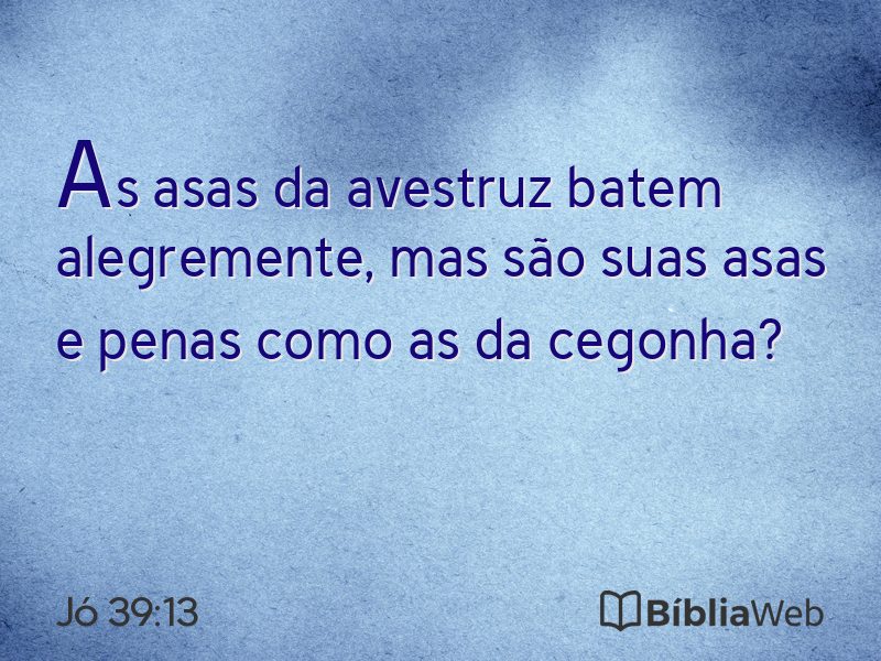 Jó 39:13 em imagem para compartilhar