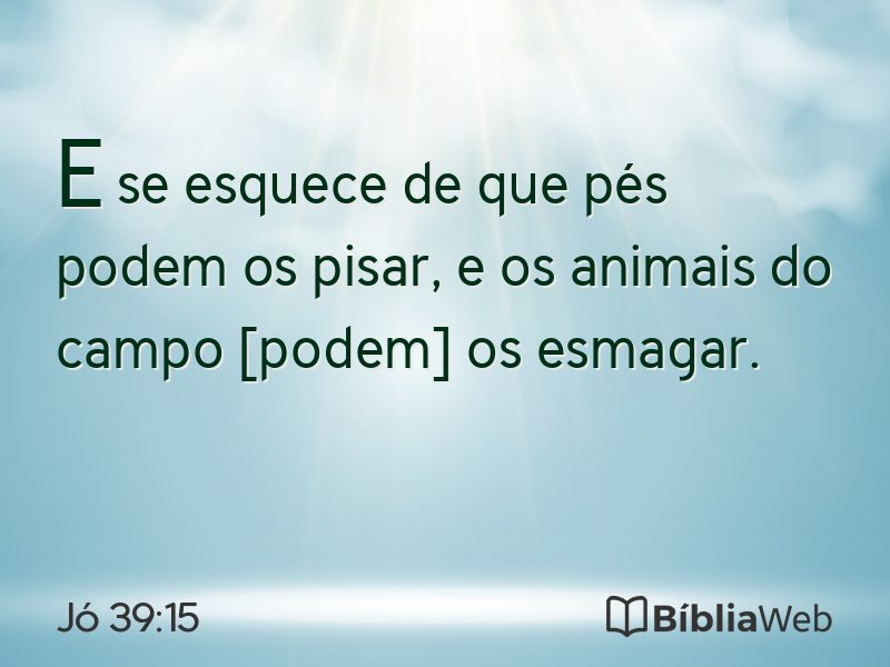 Jó 39:15 em imagem para compartilhar