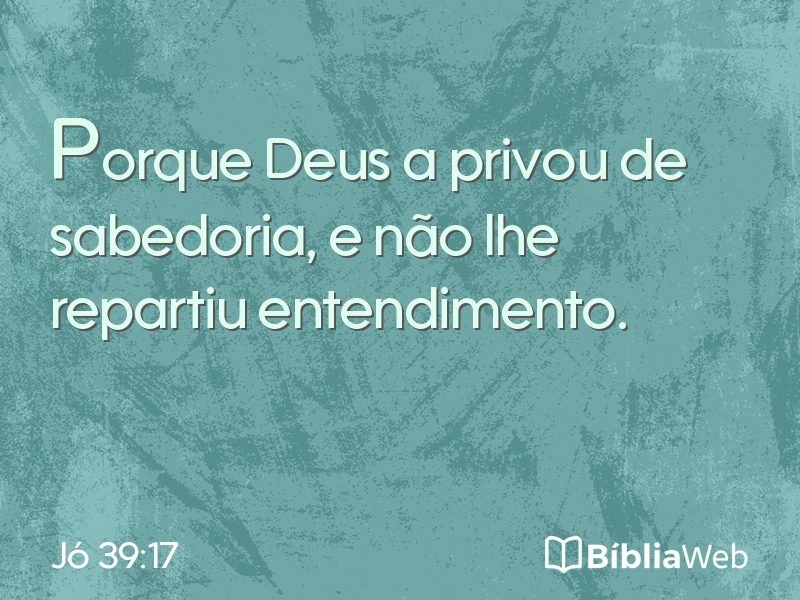Jó 39:17 em imagem para compartilhar