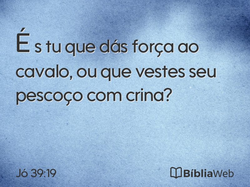 Jó 39:19 em imagem para compartilhar