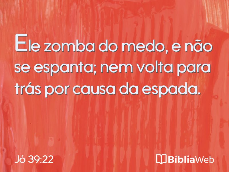 Jó 39:22 em imagem para compartilhar