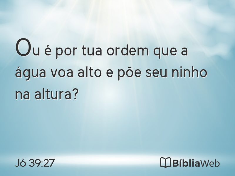 Jó 39:27 em imagem para compartilhar