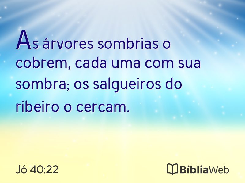 Jó 40:22 em imagem para compartilhar