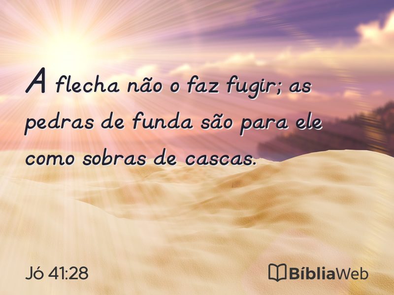 Jó 41:28 em imagem para compartilhar