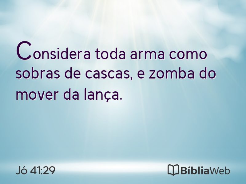 Jó 41:29 em imagem para compartilhar