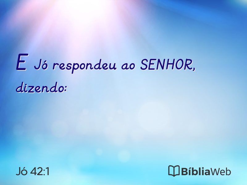 Jó 42:1 em imagem para compartilhar