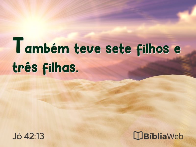 Jó 42:13 em imagem para compartilhar