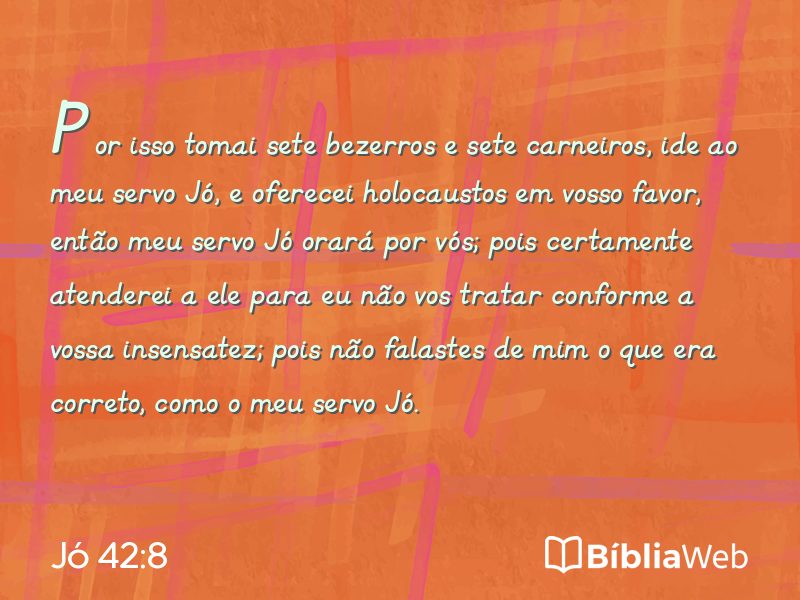 Jó 42:8 em imagem para compartilhar