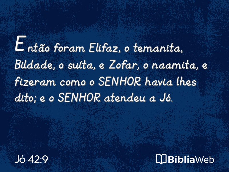 Jó 42:9 em imagem para compartilhar