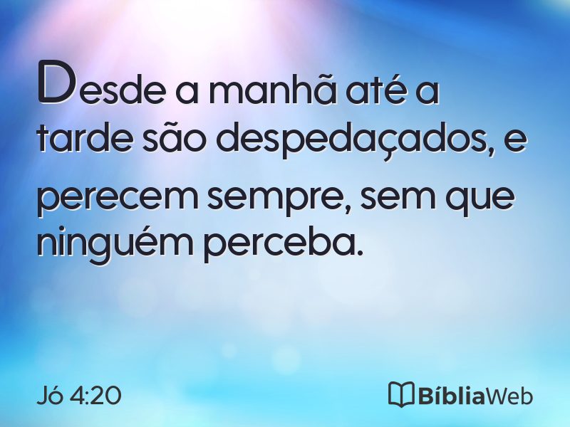 Jó 4:20 em imagem para compartilhar