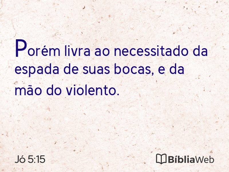 Jó 5:15 em imagem para compartilhar