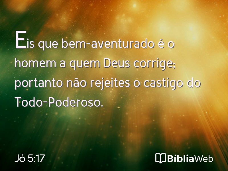 Jó 5:17 em imagem para compartilhar