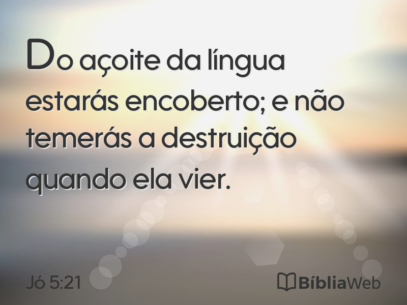 Jó 5:21 em imagem para compartilhar