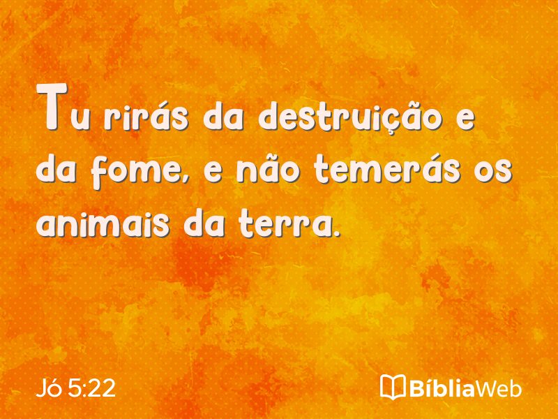Jó 5:22 em imagem para compartilhar