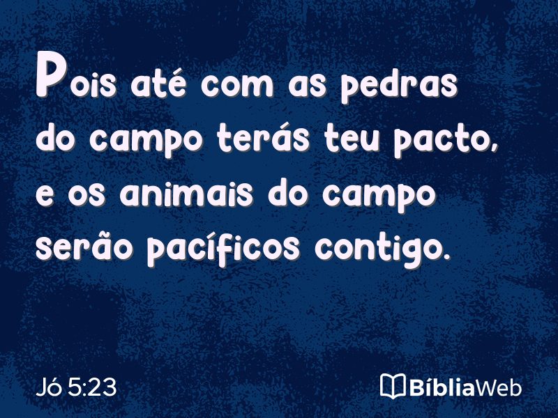 Jó 5:23 em imagem para compartilhar