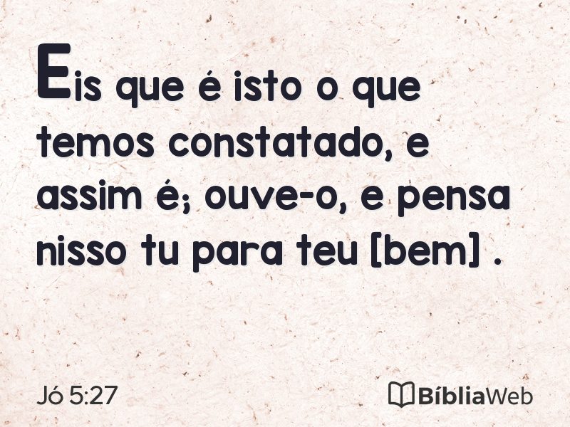 Jó 5:27 em imagem para compartilhar