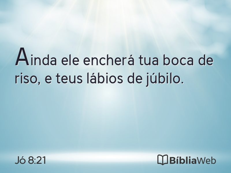 Jó 8:21 em imagem para compartilhar