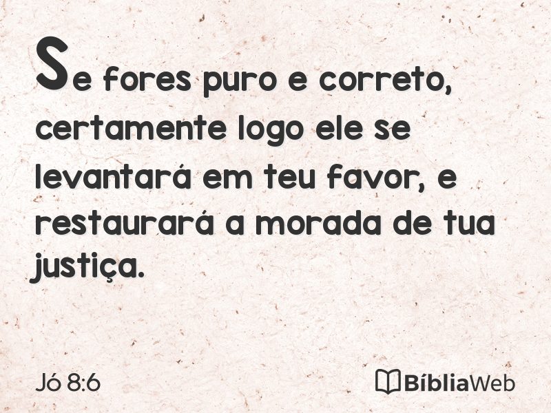 Jó 8:6 em imagem para compartilhar