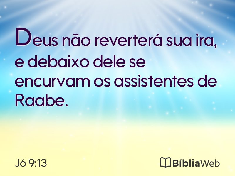 Jó 9:13 em imagem para compartilhar