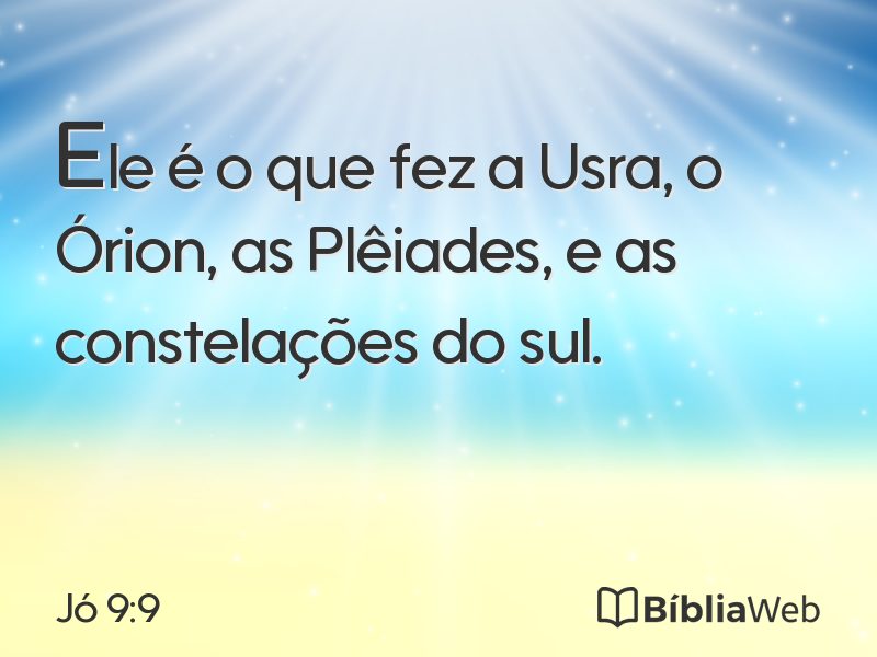 Jó 9:9 em imagem para compartilhar