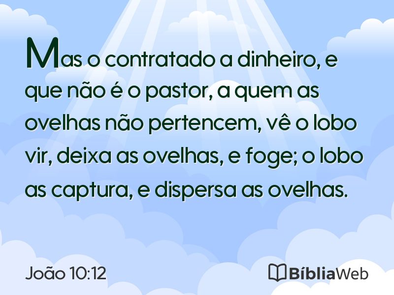 João 10:12 em imagem para compartilhar