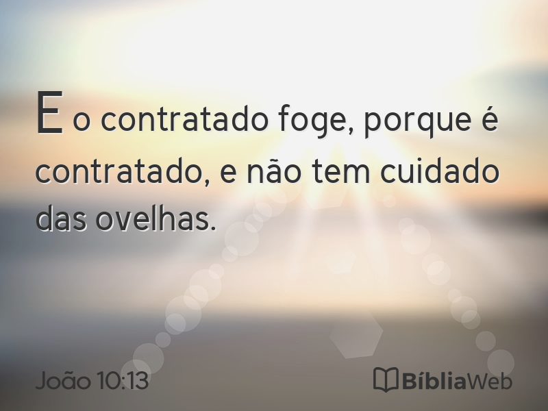 João 10:13 em imagem para compartilhar