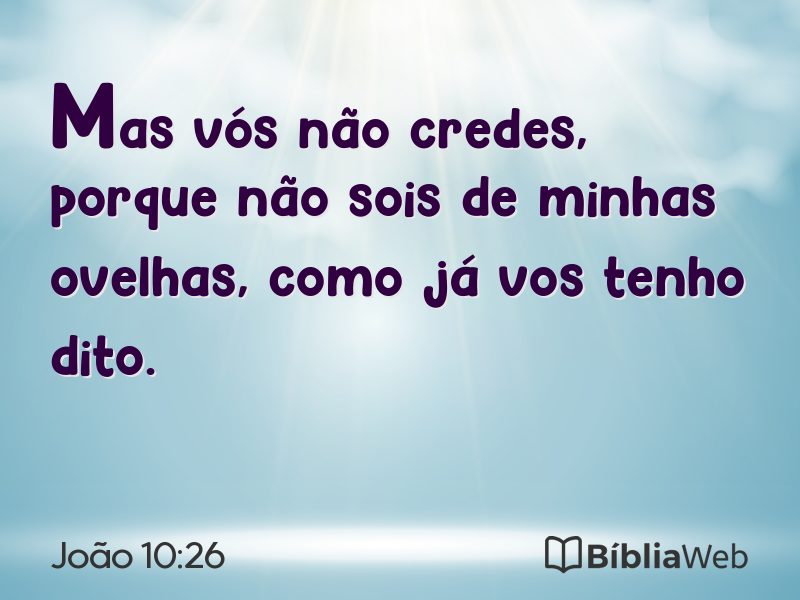 João 10:26 em imagem para compartilhar