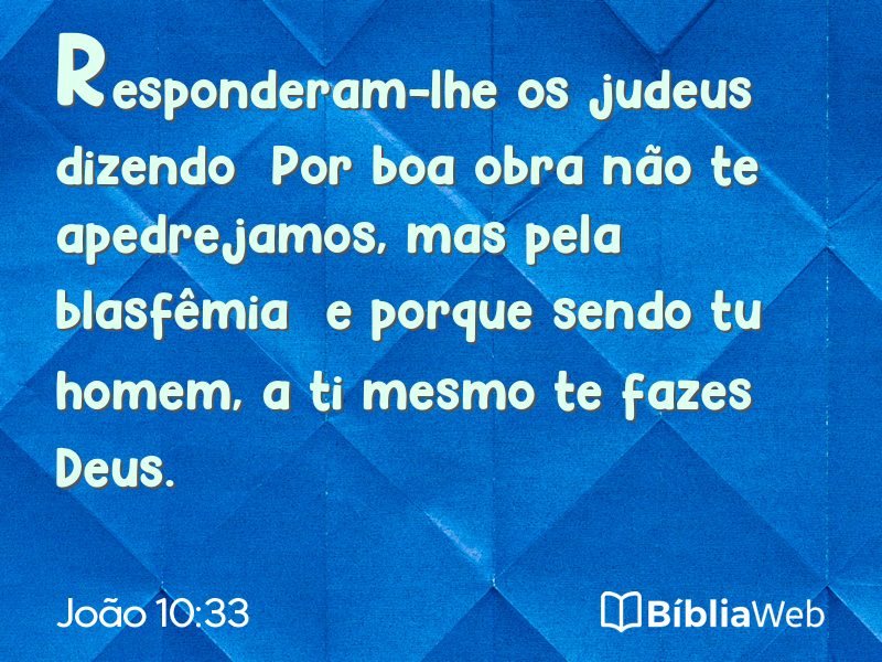 João 10:33 em imagem para compartilhar