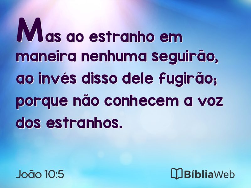 João 10:5 em imagem para compartilhar