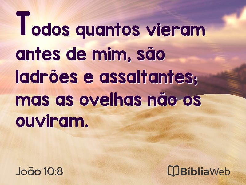 João 10:8 em imagem para compartilhar