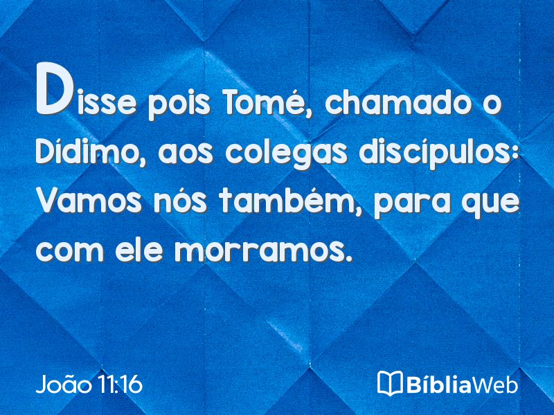 João 11:16 em imagem para compartilhar