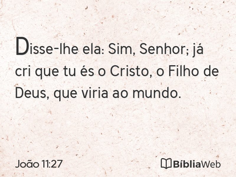 João 11:27 em imagem para compartilhar