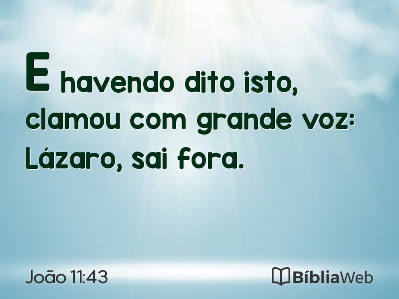 João 11:43 em imagem para compartilhar
