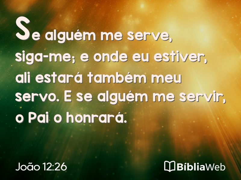 João 12:26 em imagem para compartilhar