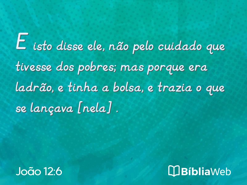 João 12:6 em imagem para compartilhar