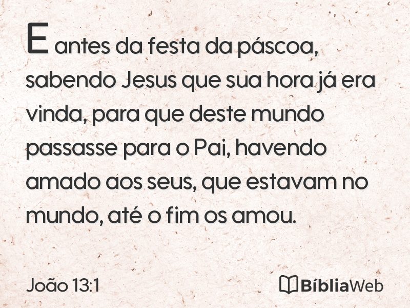 João 13:1 em imagem para compartilhar
