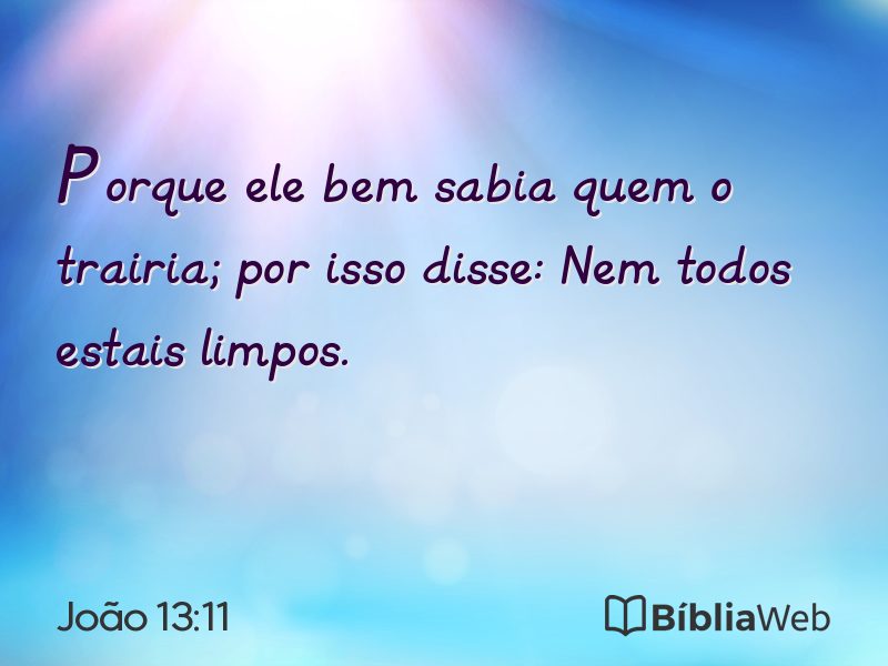 João 13:11 em imagem para compartilhar