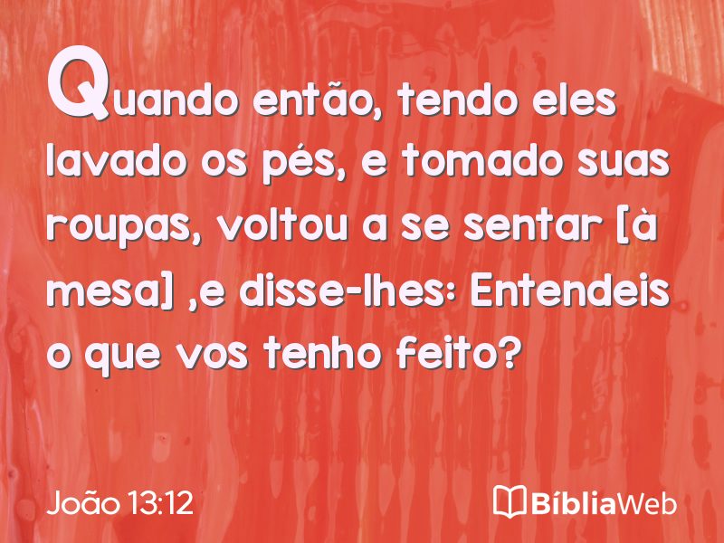 João 13:12 em imagem para compartilhar